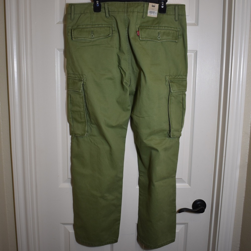 Levis Men's Ace Cargo Pants Size 36x30 Green Utility Pockets Cotton Relaxed NWT - Picture 4 of 9